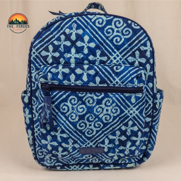 VERA BRADLEY Campus Tech Backpack College Work Purse CUBAN TILES Blue main image 7